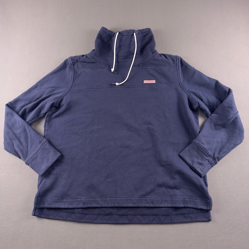 Vineyard Vines Navy Blue Funnel Neck Sweatshirt XL 2K000004 Thumbhole Cuffs
